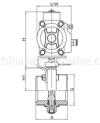 3A Hygienic Butterfly Valve Aluminium Pneumatic Male end